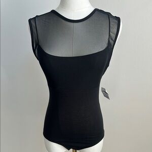 NWT Y2K Charlotte Russe Women’s Sheer Mesh Vamp Goth Whimsigoth Black Bodysuit S